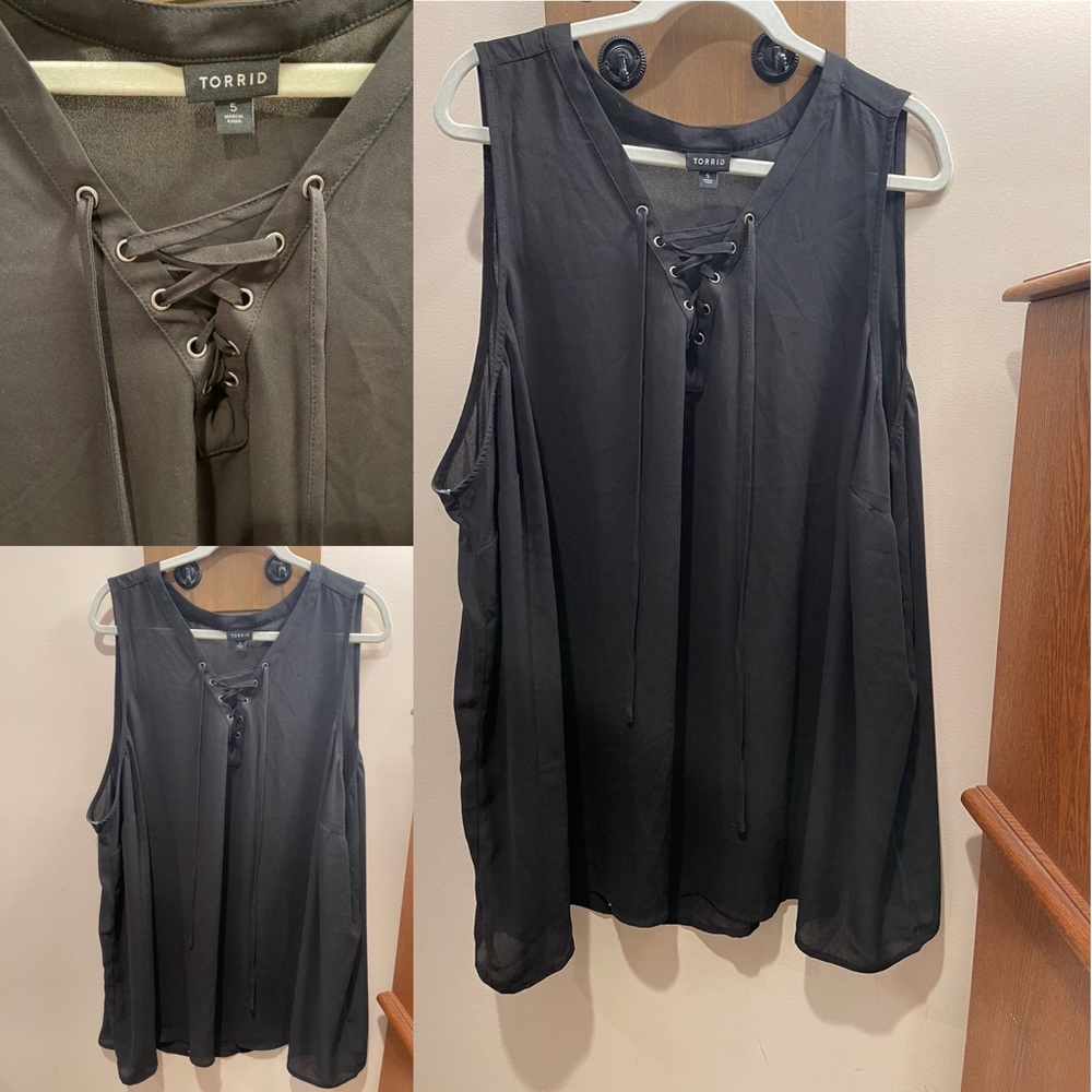 Torrid georgette tie front top